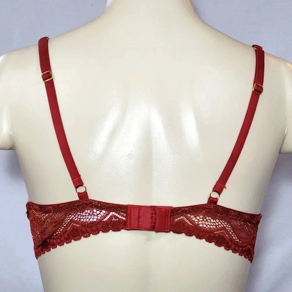 34B Gilligan & O'Malley Padded Push-Up Balconette Underwire Bra Salsa NWT New - Picture 3 of 5